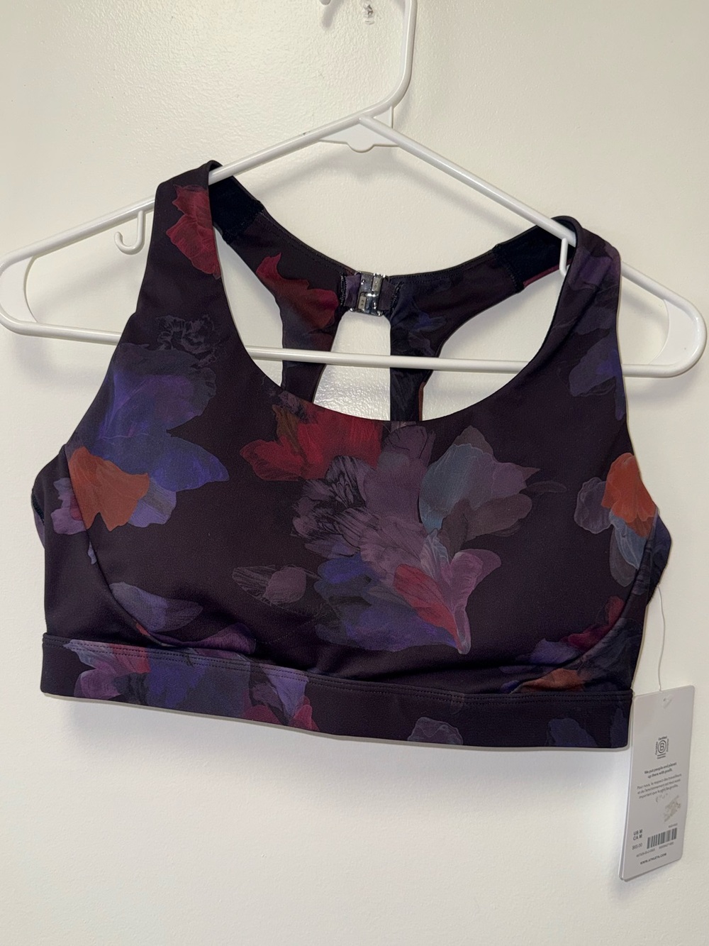 NWT Athleta (Medium) Brand New Purple Floral Padded Ultimate Ease Bra